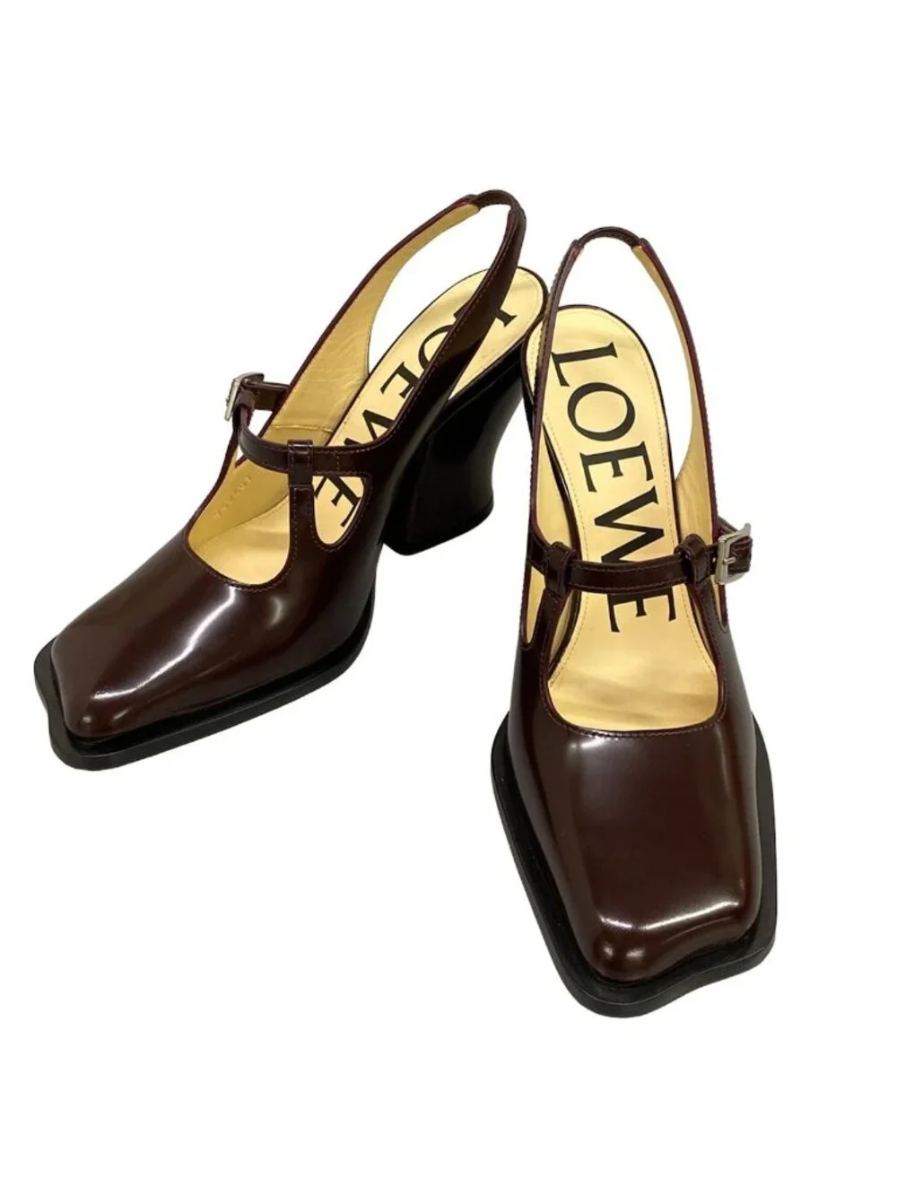 Loewe Sandals Onda Dark Brown Slingback Leather